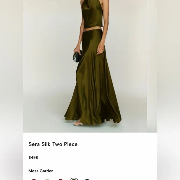 New Reformation Sera Silk Two Piece Set - Picture 5 of 17